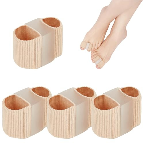 4 Stück Zehenspreizer,Zehenspreizer Hallux Valgus,Hallux Valgus Zehenspreizer,Hallux Valgus Korrektur,Toe Spacer,Zehentrenner,Silikon Mit 2 Schlaufen,Unisex,Hautfarbe