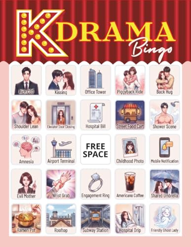 K-drama Bingo: 32 Player Party Games for Girls' Night, Slumber Parties, Kdrama Lover Gifts and Cultural Event