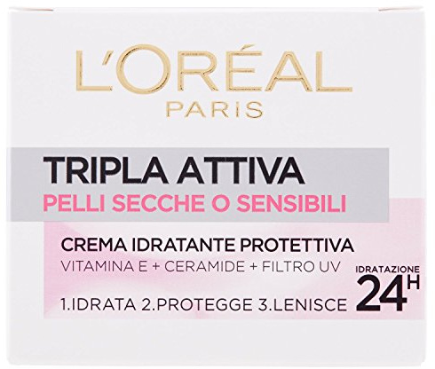 L'Oréal Paris Triple Activa Skyddande fuktgivande kräm för torr eller känslig hud - 50 ml