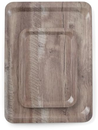 HENDI Serveringsbricka Med Träutseende Tryck, 370X530Mm,1, Dark Oak