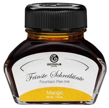 Octopus Fluids Tinta de Pluma Estilográfica en Vidrio, Mango 30ml Tintero, para Caligrafía