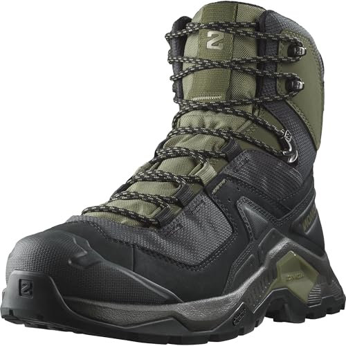 Salomon Quest Element GTX vattentäta vandringsskor för män, Svart djup ljus grön oliv natt - 42 EU