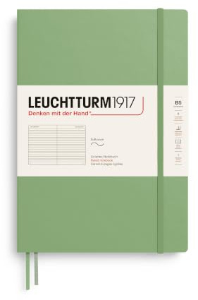 LEUCHTTURM1917 363927 Notizbuch Composition (B5), Softcover, 123 nummerierte Seiten, Salbei, Liniert | 123 nummerierte Seiten mit Inhaltsverzeichnis, 2 Lesezeichenbänder, Fadenheftung, säurefrei