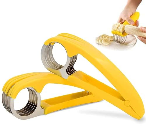 2 Stück Bananenschneider, Obstschneider, Banana Slicer, Fruchtschneider, Gurkenschneider, Küchenwerkzeug, Für Banane, Wurst, Erdbeere, Traube