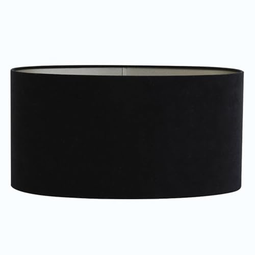 Light & Living Lampenschirm oval Velours - Schwarz - 45x21x22cm - Oval - Textilien