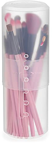 SUMTree 5 levels Adjustable Travel Plastic Makeup Brush Holder, Retractable Pencil Case Organizer, 5-gear Adjustable Cosmetic Brushes Storage Display Stand for Bedroom Vanity Table Bathroom Countertop