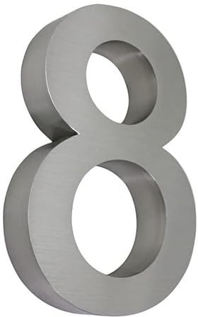3D Hausnummer Edelstahl - wetterfest & pflegeleicht - silber - 20cm hoch - Außenbereich geeignet - mit Montagematerial - gebürstet - Arial (8)
