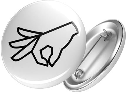 Huuraa Ansteckbutton Reingeguckt Hand Geschenk Größe 59mm Reingeguckt Accessoire