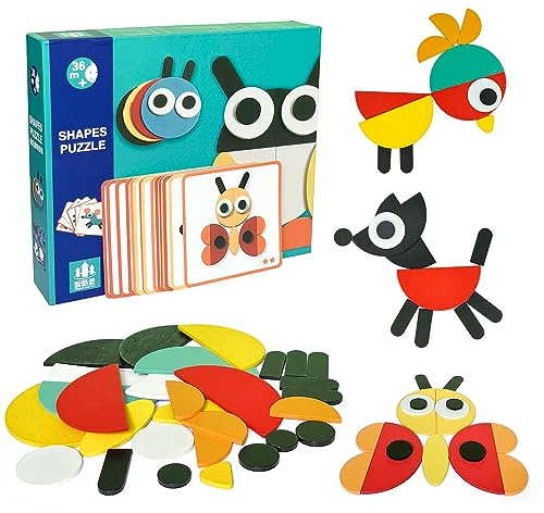 Holzpuzzle für Kleinkinder von 3-6 Jahren,Montessori-Spielzeug für Kinder ab 3 Jahren (Tier)