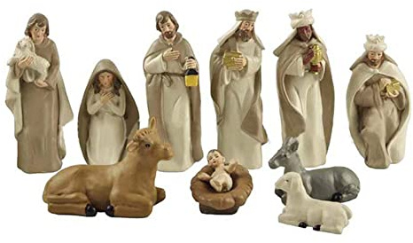 Krippenfiguren Set 10 Stück | Traditionelle Weihnachtskrippe Figuren| Christus Figur Weihnachten Deko| Weihnachten Krippe Figuren | Ornamente Mit Harzfiguren Statue Für Schreibtisch Dekoration