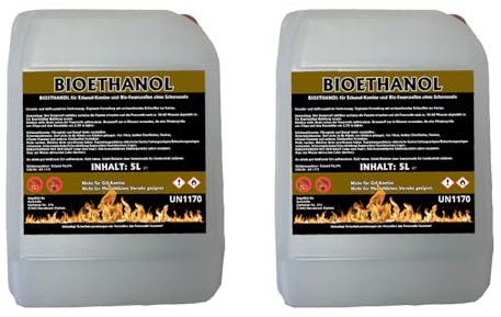 Bioethanol 10L 96.6% Kaminethanol hochrein vollvergällt Alkohol Kamin Premium Ethanol