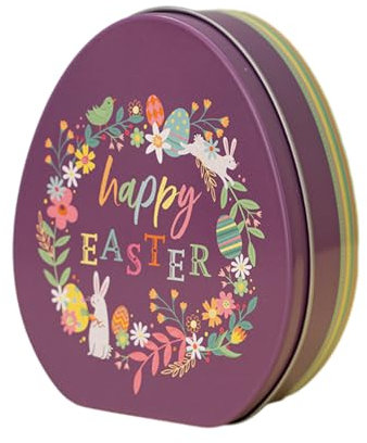 DOTBUY-SHOP Pasqua Contenitore, Ellittica Biscotti Scatola Latta, Coniglietto Scatola Metallo con Copertura Scatola Vintage per Conservare tè, Biscotti, Regali (Viola,4 Pezzi)