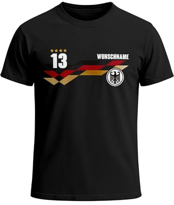 MoonWorks® Herren T-Shirt Deutschland Trikot personalisiert Fußball WM-Shirt 2026 Fanshirt Deutschlandshirt