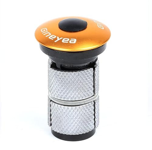MAYANGYANG SteuersäTze Bike Carbon Headsets 28,6 mm Top Cap Schraube Schlüssel Expander Aluminiumlegierung 1 1/8 Gabelschaft Stecker MTB Gabel Rennrad Teil Ahead Kappe(Gold)