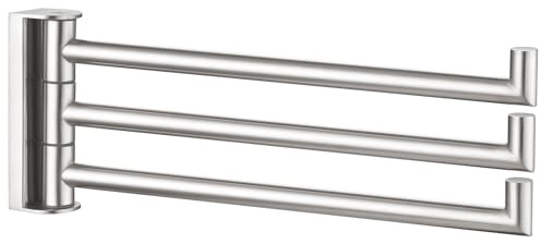 APLusee Brushed Nickel Swivel Towel Rack, 304 Stainless Steel Foldable Towel Bar with Three Swing Arm, Wall Mounted