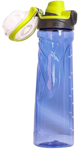Décor Athletic 750ml BPA-Free Tritan Sports Bottle with One-Touch Flip Cap - Leakproof, Eco-Friendly, Dishwasher Safe - Perfect On-the-Go and Gym Water Bottle - Blue.