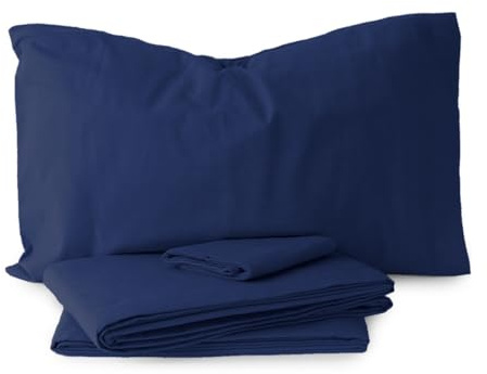 Morbidissimi Set Lenzuola Completo Letto in Flanella 100% cotone felpato Tinta Unita per letto Singolo [ Blu]