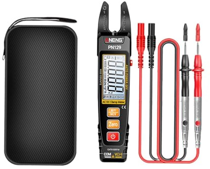 perfk Digitaler Zangenamperemeter-Tester Stromzange PN129 Professionelles tragbares Elektrikerwerkzeug Gleichspannungs-Strommultimeter für Autos