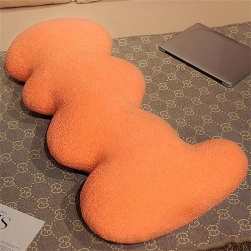 champracer Wolken Kuscheltier Kissen Plüschtier, Kuschelkissen Wolken Kissen, Kuschelkissen in Wolken Form, Wolken Kissen Throw, Dekokissen für Kinderzimmer Schlafzimmer (Orange)