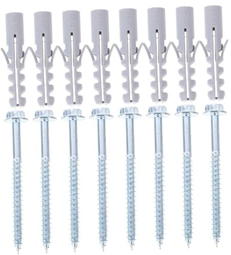 JECOMPRIS 10sets Heavy Duty Tv Wall Bracket Screws and Expansion Anchors for Secure Mounting for Drywall Installation and Range Hoods