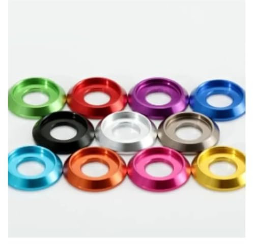 Generisch 20 Stück/50 Stück M2 M2,5 M3 m4 m5 m6 m8 bunte halbrunde Aluminium-Halbrundkopf-Unterlegscheibe for Halbrundkopfschraube(M2.5,20PCS_DEEP BLUE)