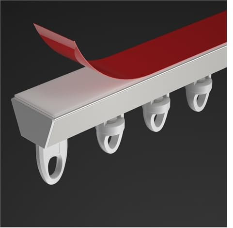 Selbstklebende Vorhangschiene zur Deckenmontage, V-förmige Schiebevorhangschiene aus Aluminium ohne Bohren für kleine Räume/Wohnmobile, 4 6 7 8 9 10 11 12 13 14 16 18 20 22 24 26 Fuß (weiß 13 Fuß