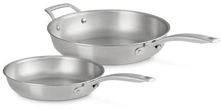 Le Creuset Lot de 2 poêles à frire en acier inoxydable 24,1 cm et 27,9 cm