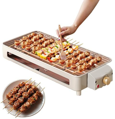 Electric Indoor Grill 2 in 1 with Grill Net Temperature Control Dishwasher Safe, Smokeless Grill for Parties and Family Fun