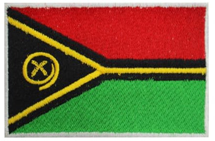 Vanuatu Länderflagge Patch zum Aufbügeln bestickt Aufnäher Vanuatu Länderflagge zum Aufbügeln oder Aufnähen