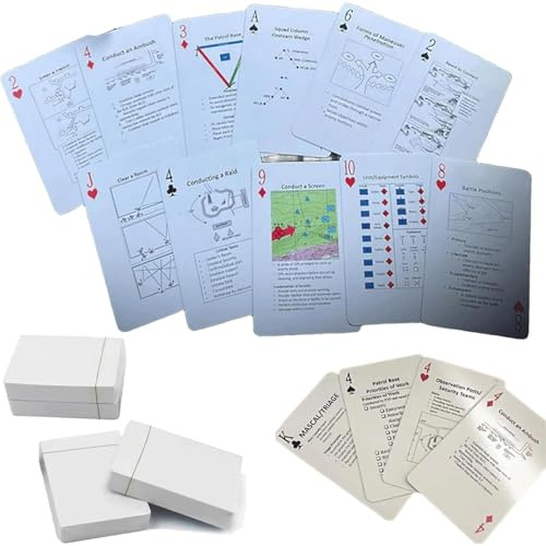 Tarjetas de Juego Conocimiento táctico, mazo 52 Cartas con tácticas y estrategias, Ayuda Entrenamiento para entusiastas del Aire Libre y Guerreros Veteranos y entusiastas de la Estrategia 2 PCS