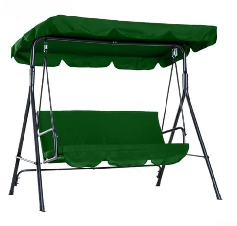 Hasaller Swing Canopy Covers Oxford Cloth Swing Canopy Replacement Cover Garden Swing Seat Canopies Covers Waterproof Sun Shade Awning for Patio Swings Garden Swings(Two-Seater Dark Green)