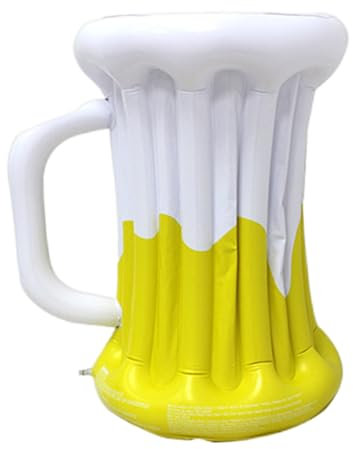 Inflatable Beer Cooler, Large Floating Beverage Container, Portable Ice Bin, Party Drink Holder for Pool, Beach, BBQ, Birthday, Outdoor Celebrations, Yellow, Green