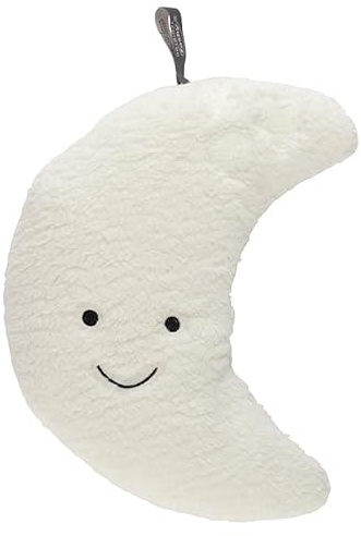 Fashy Mond Wärmflasche 0,3 L mit Kuschelbezug, Leuchtende Stickerei, Beige