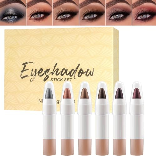 Bâton Fard à Paupières Crémeux | Crayon Crème Maquillage pour les Yeux,6 Couleurs Étanche Illuminant Contour Jour Voyage Printemps Mariage Soirée