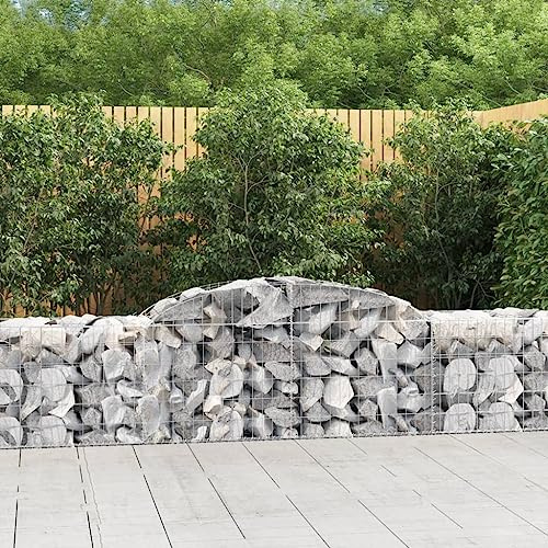 GCHDHAPB Arched Gabion Baskets 7 pcs 300x50x60/80 cm Galvanised IronHome & Garden Lawn & Garden Gardening Pots & Planters