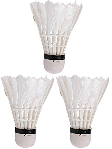 Segrehy Gänsefeder Shuttlecocks Badminton Ball Game Training Ausrüstung für das Üben weiße 3PCs