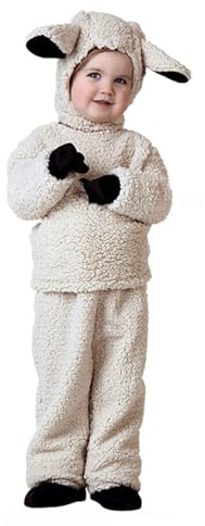 Niceyoeuk Cosplay-Kostüm für Kinder, Jungen, Mädchen, Schaf, flauschig, langärmelig, Rundhalsausschnitt, Oberteil + Hut + Handschuhe + Socken + Hose für Weihnachtsfeier
