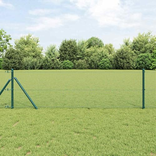 Recinzione da giardino a doppia asta,Recinzione con palo verde 0,8 x 50 m acciaio