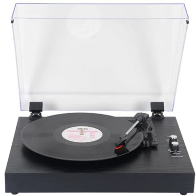 Giradischi Vintage Portatile, Retro Vinile 3 Velocità 33/45 / 78 RPM, Bluetooth 5.0, Altoparlanti Wireless Integrati - Compatibile con 7/10 / 12 Pollici, Uscite Line In/Out (Unione Europea)