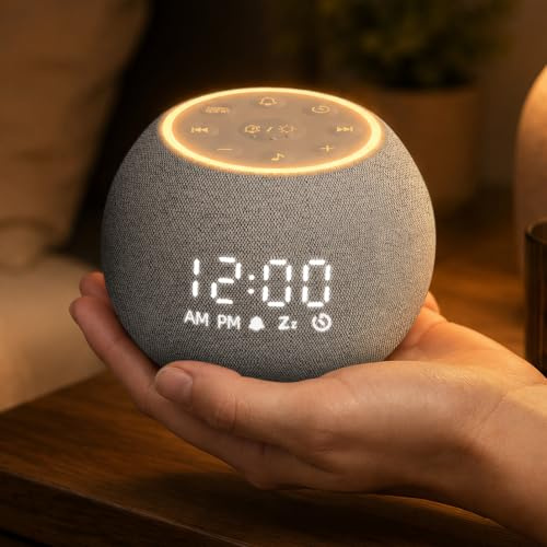 Mee 2ou Smart Digitaler Wecker mit Weißem Rauschen & Naturklängen, Nachtlicht, Schlaf-Timer, einstellbare Lautstärke & Helligkeit, 12/24H, ticklos – für Tiefschläfer, Kinder, Erwachsene, Schlafzimmer