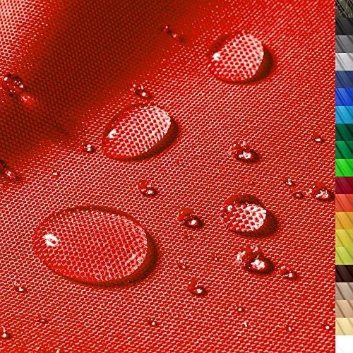 1buy3 Monaco Tissu Polyester imperméable | 1000cm x 160cm | 12.000 mm Colonne d'eau | Couleur 09 | Rouge | Tissu Polyester 160cm Largeur au mètre imperméable EXTÉRIEUR
