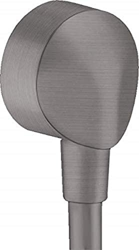 hansgrohe Wandanschluss FixFit E, Schlauchanschluss, ohne Rückflussverhinderer, Anschlusswinkel aus Metall, Brushed Black Chrome