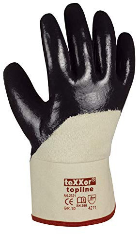 (144 Paar) teXXor Handschuhe Nitril-Handschuhe STULPE 144 x beige/blau L/9