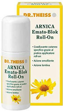 Dr. Theiss Arnica Ematoblock Roll On - Crema Arnica y Caléndula Efecto Refrescante, 50 ml - Coadyuvante y Alivio cutáneo, ideal para masaje en la piel del cuerpo