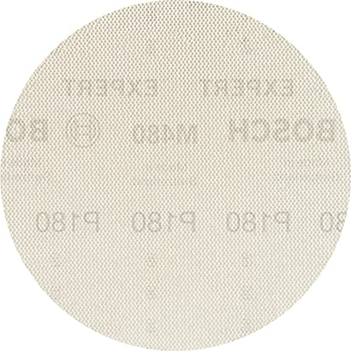 Bosch 5x EXPERT M480 Sanding Net | for Paint on wood, Hardwood, Grit 180, Professional Accessory Random Orbital Sander, Orbital Sander