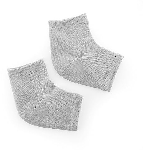 InnovaGoods® Calcetines hidratantes con almohadillas de gel, Aceites naturales y vitamina E, Ergonómicos, Hidratación y Suavidad para Pies Secos, Reutilizables, Lavables, Unisex, Talla única, Gris