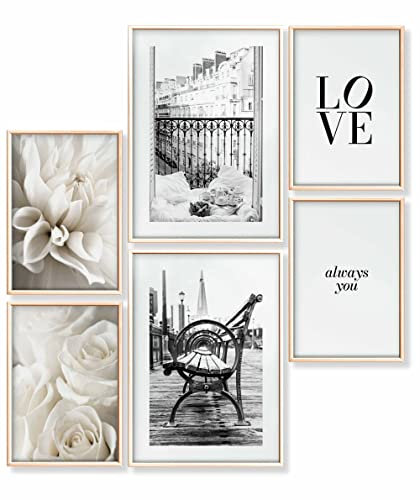 Heimlich® Tableau Décoration Murale - SANS Cadres -Set de Poster Premium pour la Maison, Bureau, Salon, Chambre, Cuisine 2 x A3 & 4 x A4-30x42 & 21x30 | » Paris Love Fashion «