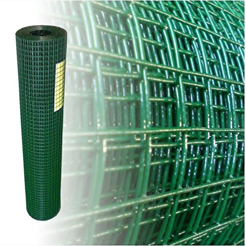 Garmix Volierendraht Maschendraht 4-Eck Drahtgitter Drahtzaun Grün 19x19mm (50cm x 25m 1,20mm)