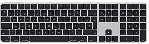 Apple Teclado Magic Keyboard con Touch ID y Teclado numérico: Recargable, con conexión Bluetooth y Compatible con Ordenadores Mac con Chip de Apple; Español, Teclas Blancas