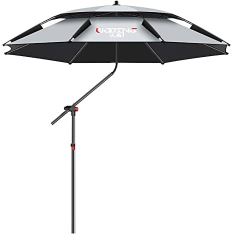 HDZNDH Sombrillas de Exterior, 360 ° se Puede Ajustar arbitrariamente, Hueso fibroso Nativo de 8MM, Sombrilla Solar, para Patio, Jardín, Piscina, Exterior (Color : Grey, Size : 2.2m)
